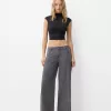 Straight fit twill printed pants Straight fit twill printed pants