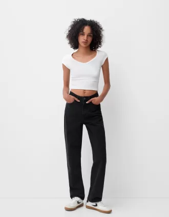 Straight fit wide-leg jeans