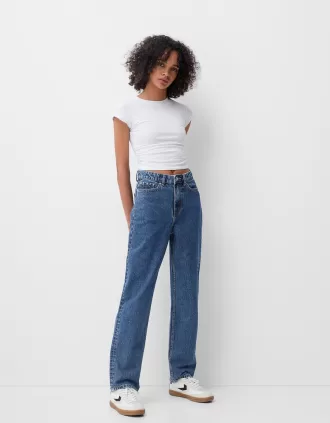 Straight fit wide-leg jeans