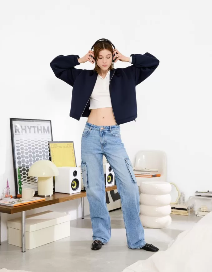 Straight-leg cargo jeans Straight-leg cargo jeans