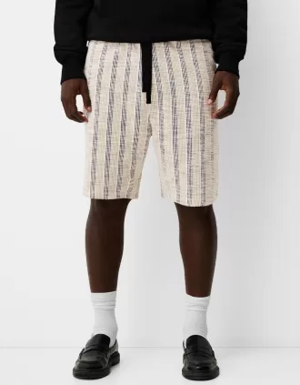Striped jacquard Bermuda shorts