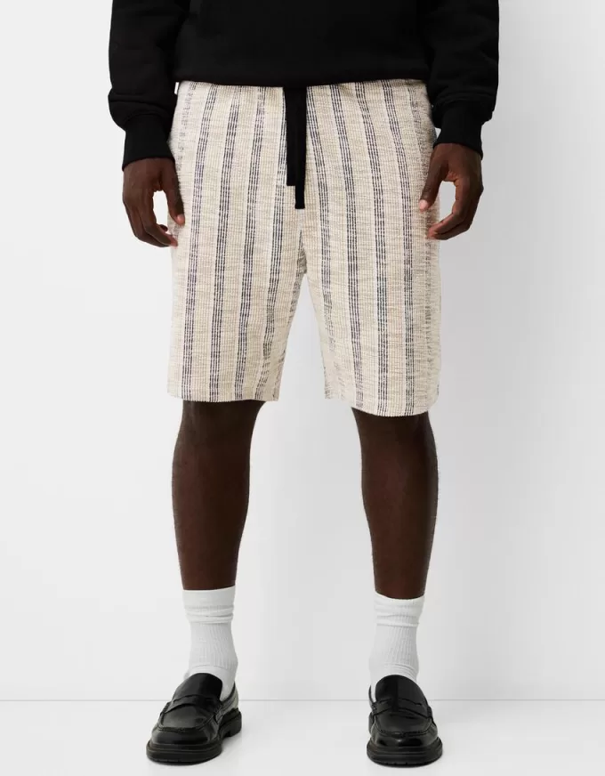 Striped jacquard Bermuda shorts Striped jacquard Bermuda shorts