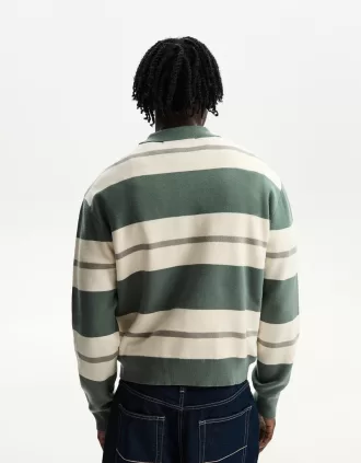 Striped polo sweater