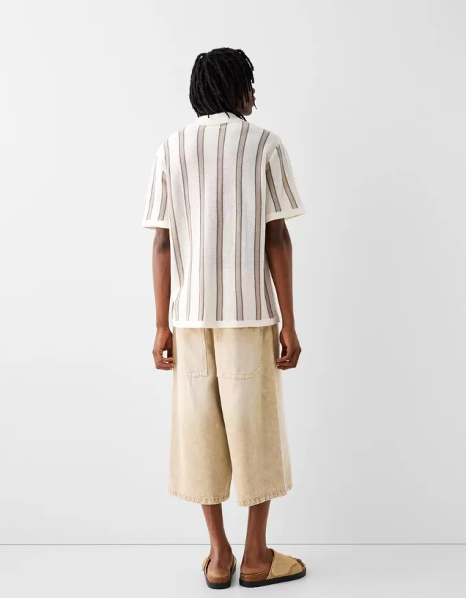 Striped textured short sleeve shirt Striped textured short sleeve shirt