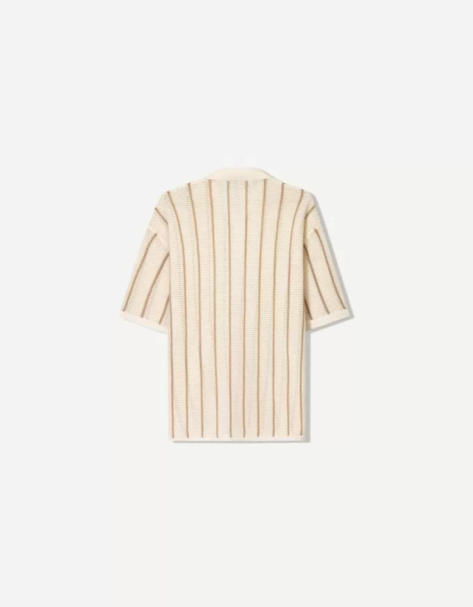 Striped textured short sleeve shirt Striped textured short sleeve shirt