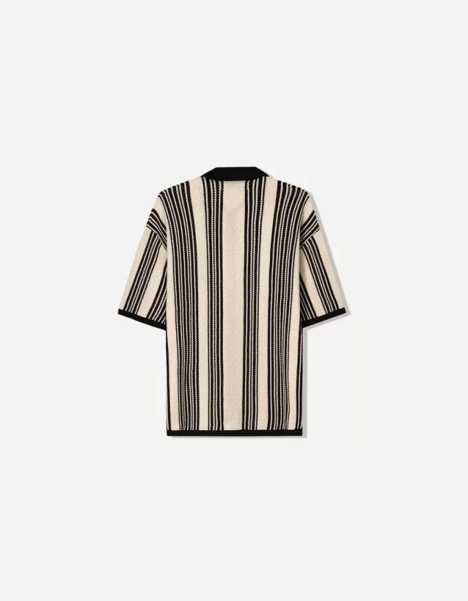 Striped textured short sleeve shirt Striped textured short sleeve shirt
