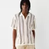 Striped textured short sleeve shirt Striped textured short sleeve shirt
