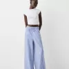Striped wide-leg creased-effect pants Striped wide-leg creased-effect pants