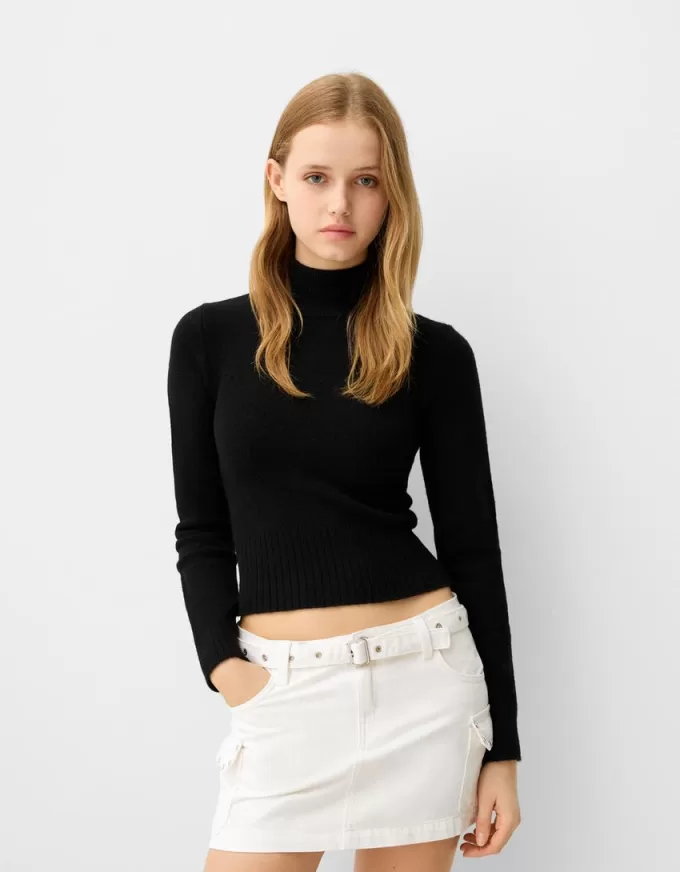 Studded cargo mini skirt with belt Studded cargo mini skirt with belt