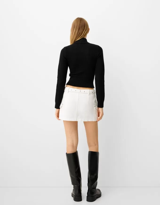 Studded cargo mini skirt with belt Studded cargo mini skirt with belt