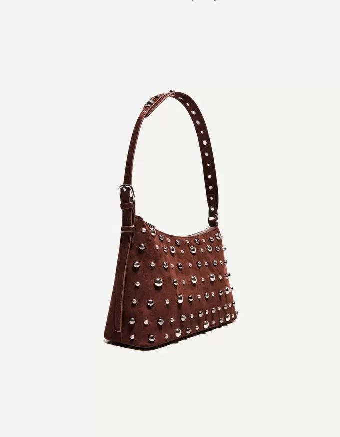 Studded faux suede bag Studded faux suede bag