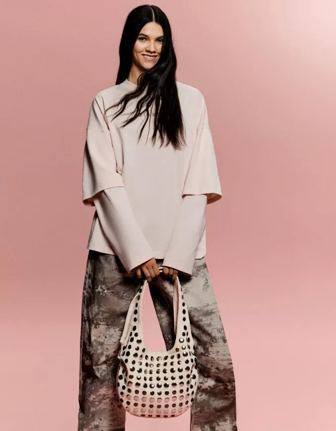 Studded faux suede bag Studded faux suede bag