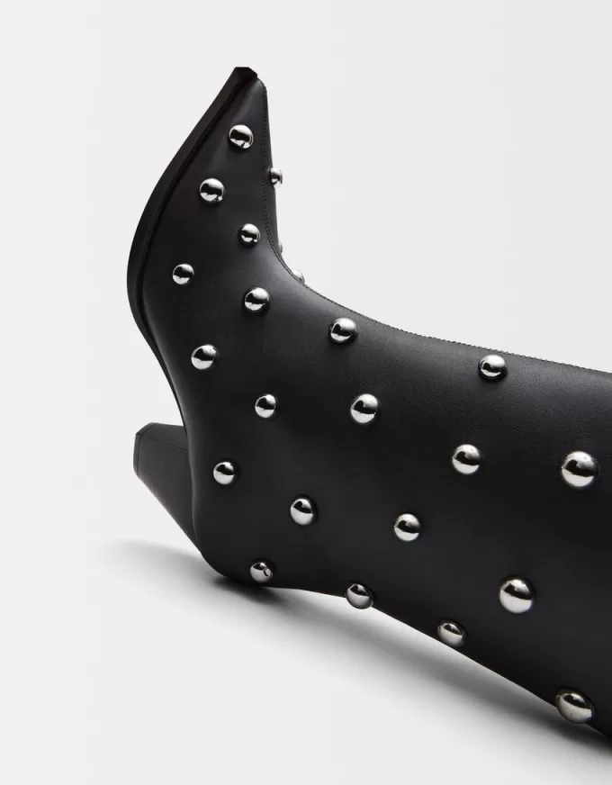 Studded high-heel ankle boots Studded high-heel ankle boots