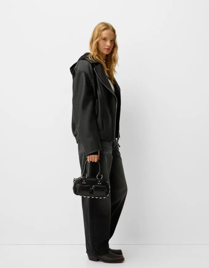 Studded mini bowling bag Studded mini bowling bag