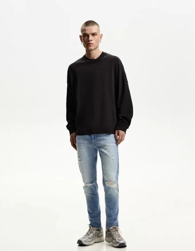 Super skinny ripped jeans