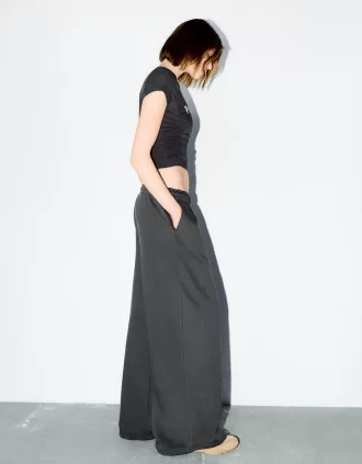 Super wide-leg plush pants