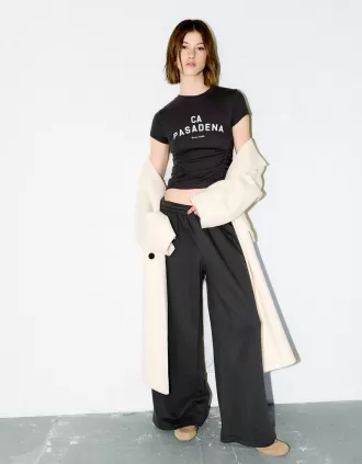 Super wide-leg plush pants