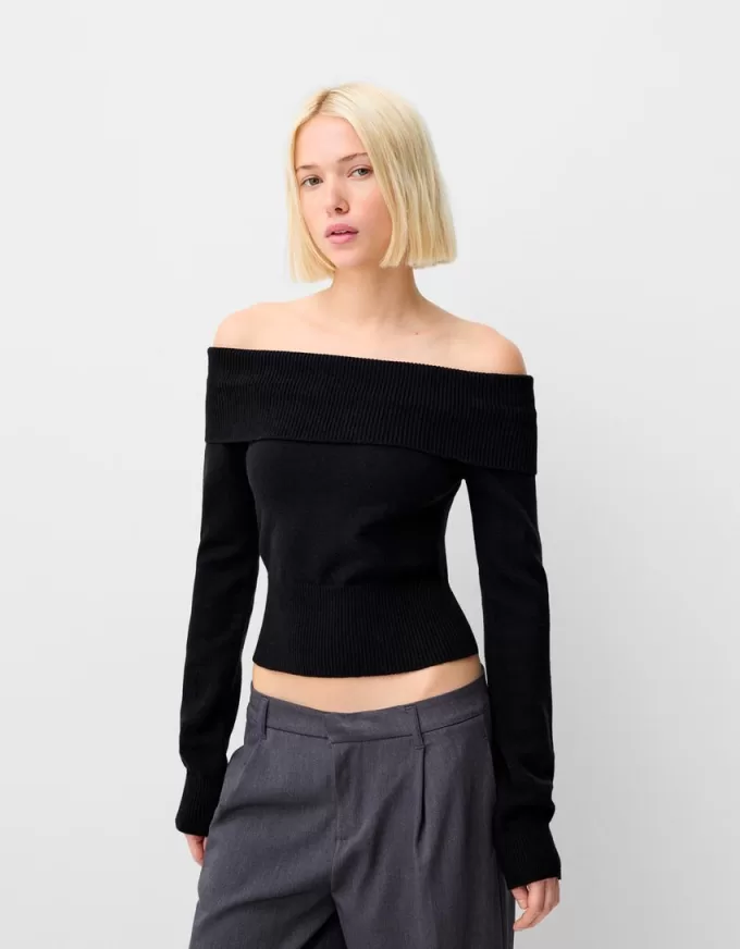 Sweater with a Bardot neckline Sweater with a Bardot neckline