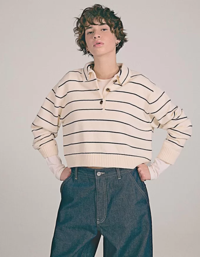 Sweater with polo collar Sweater with polo collar