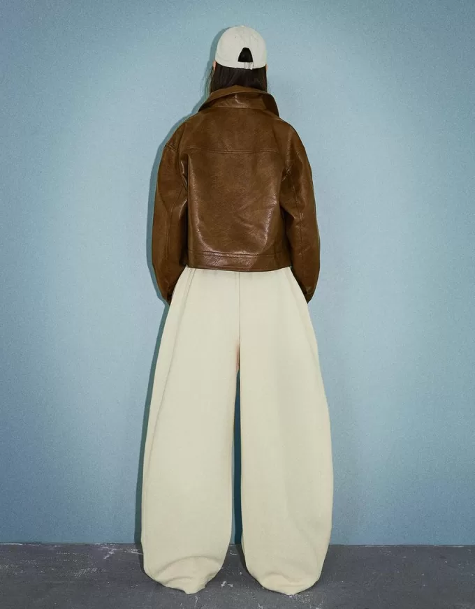 Sweatshirt material barrel pants Sweatshirt material barrel pants