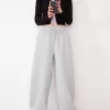 Sweatshirt material barrel pants Sweatshirt material barrel pants