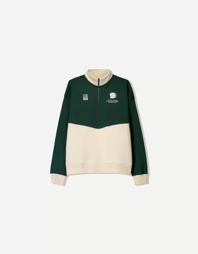 Sweatshirt with contrasting zipper