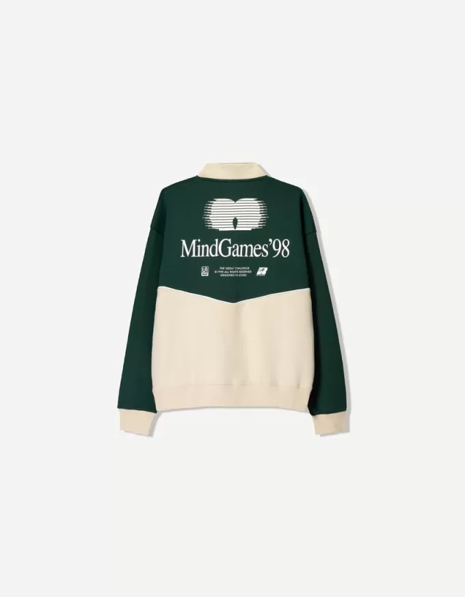 Sweatshirt with contrasting zipper