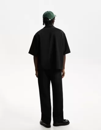 Tailored short sleeve boxy fit shirt