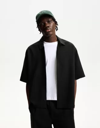 Tailored short sleeve boxy fit shirt