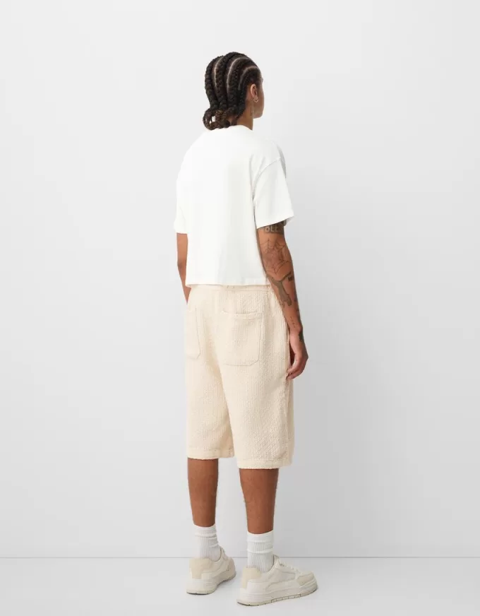 Textured Bermuda sweatpants Textured Bermuda sweatpants