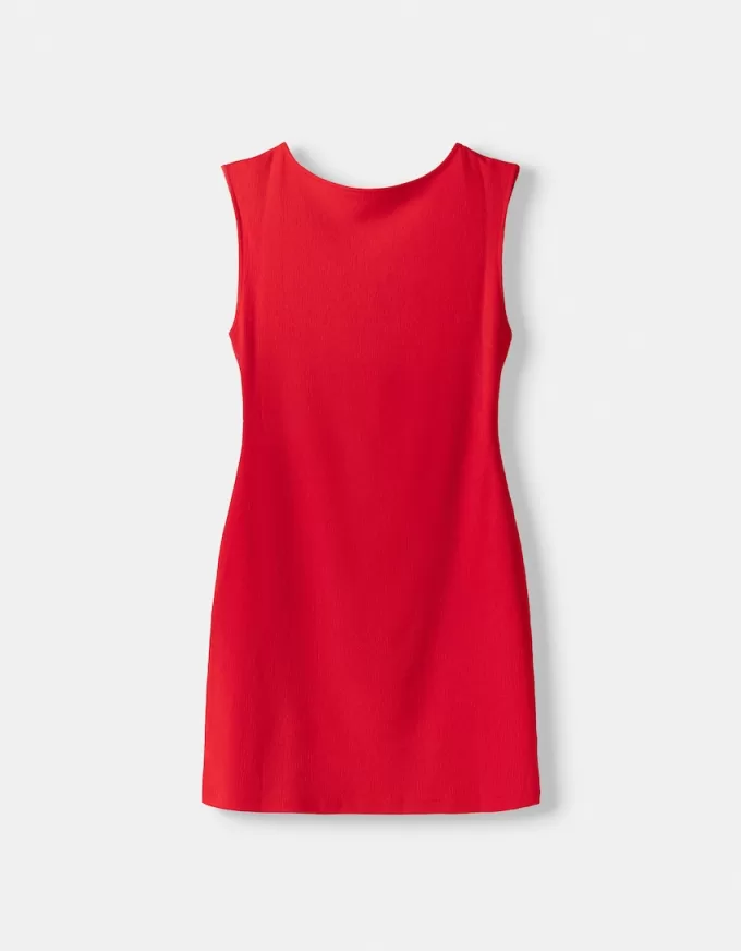 Textured mini dress with open back Textured mini dress with open back