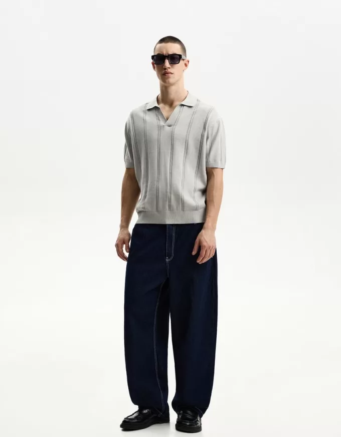 Textured short sleeve polo shirt Textured short sleeve polo shirt