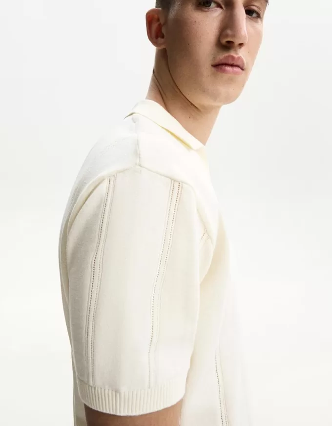 Textured short sleeve polo shirt Textured short sleeve polo shirt