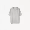 Textured short sleeve polo shirt