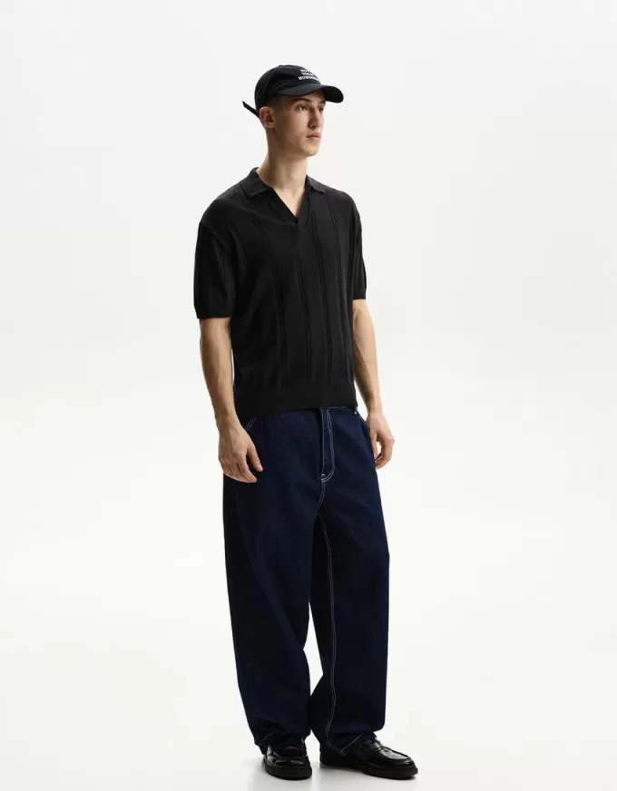 Textured short sleeve polo shirt Textured short sleeve polo shirt