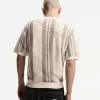Textured striped short sleeve T-shirt Textured striped short sleeve T-shirt