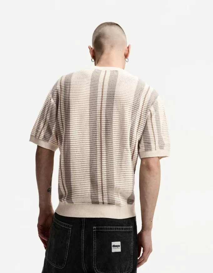 Textured striped short sleeve T-shirt Textured striped short sleeve T-shirt