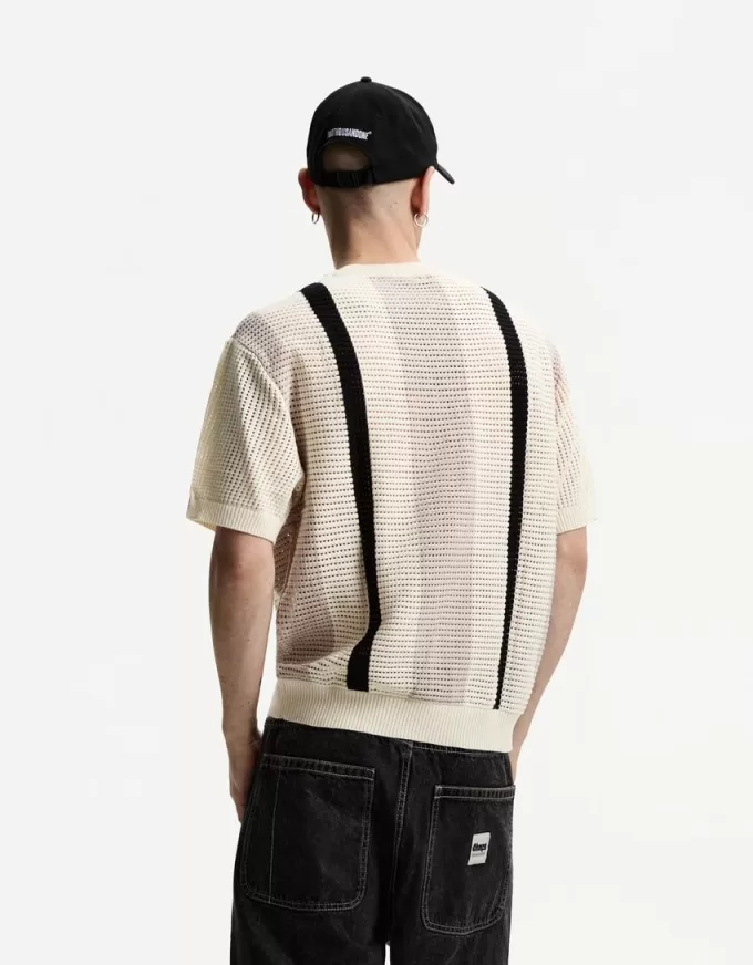 Textured striped short sleeve T-shirt Textured striped short sleeve T-shirt