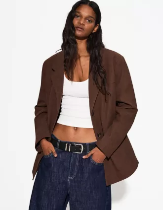 Thin faux leather belt