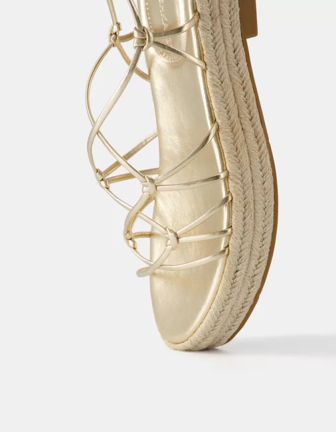 Tied flat jute sandals Tied flat jute sandals