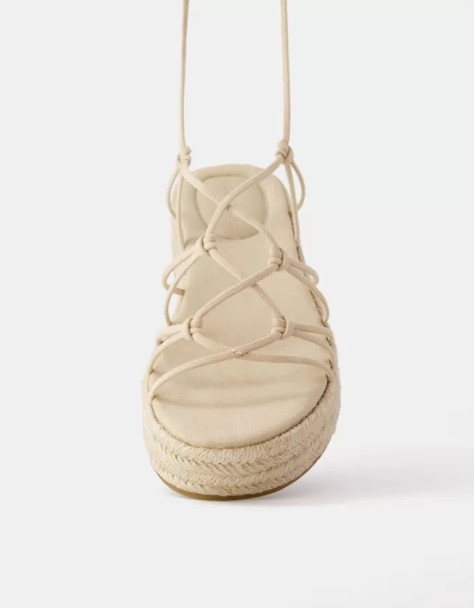 Tied flat jute sandals Tied flat jute sandals