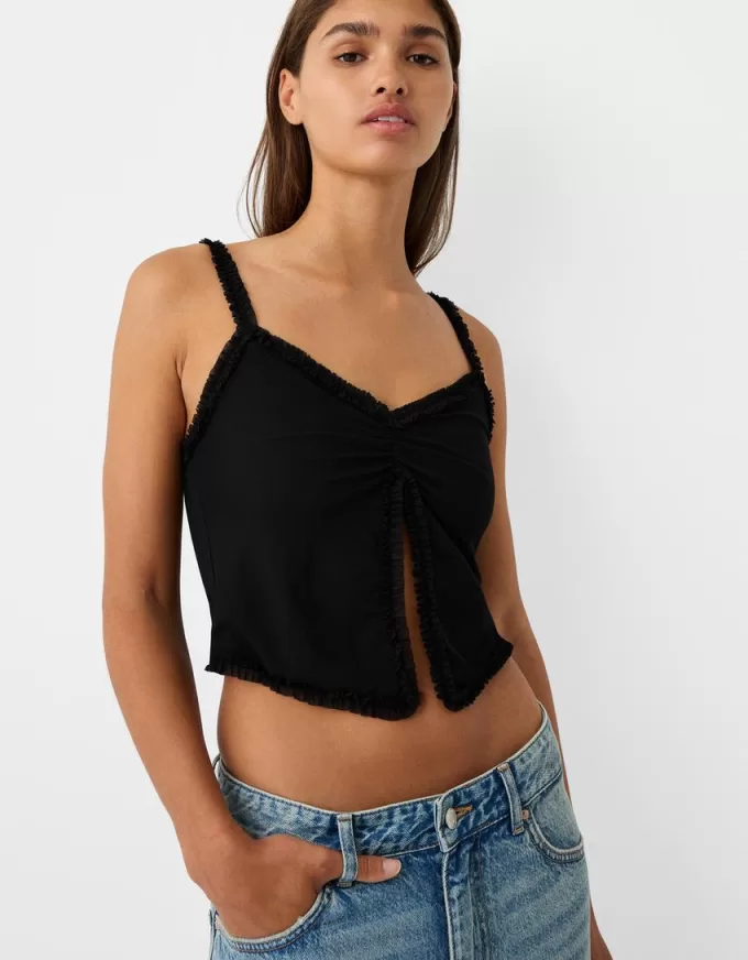Tulle top with straps Tulle top with straps