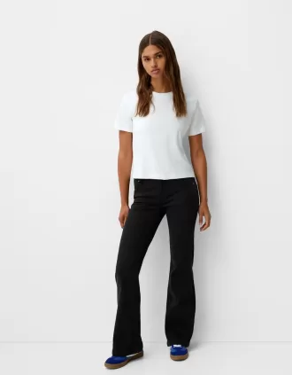 Twill flared pants