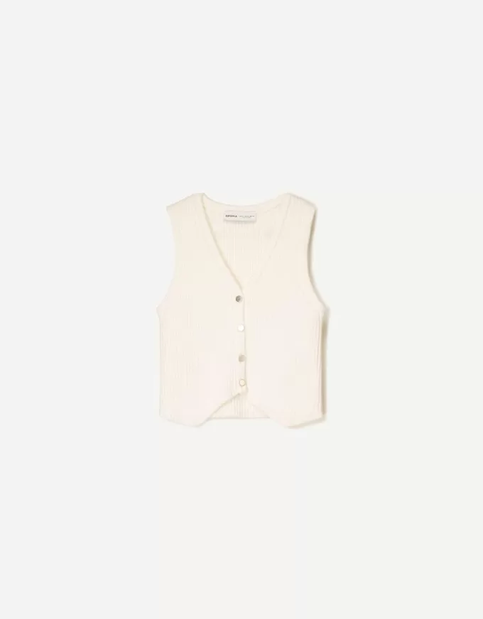 V-neck ribbed vest V-neck ribbed vest