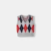 V-neck vest with argyle pattern V-neck vest with argyle pattern