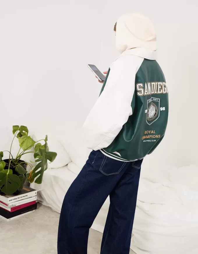 Varsity faux leather jacket Varsity faux leather jacket