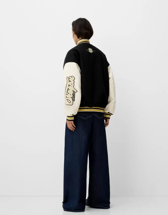 Varsity jacket with contrasting sleeves Varsity jacket with contrasting sleeves