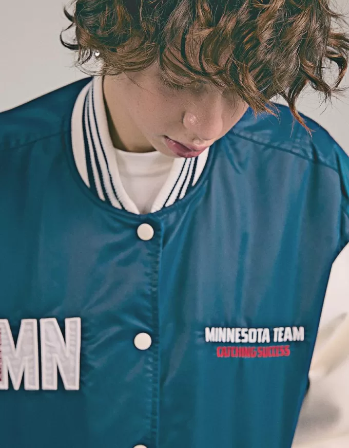 Varsity jacket with contrasting sleeves Varsity jacket with contrasting sleeves