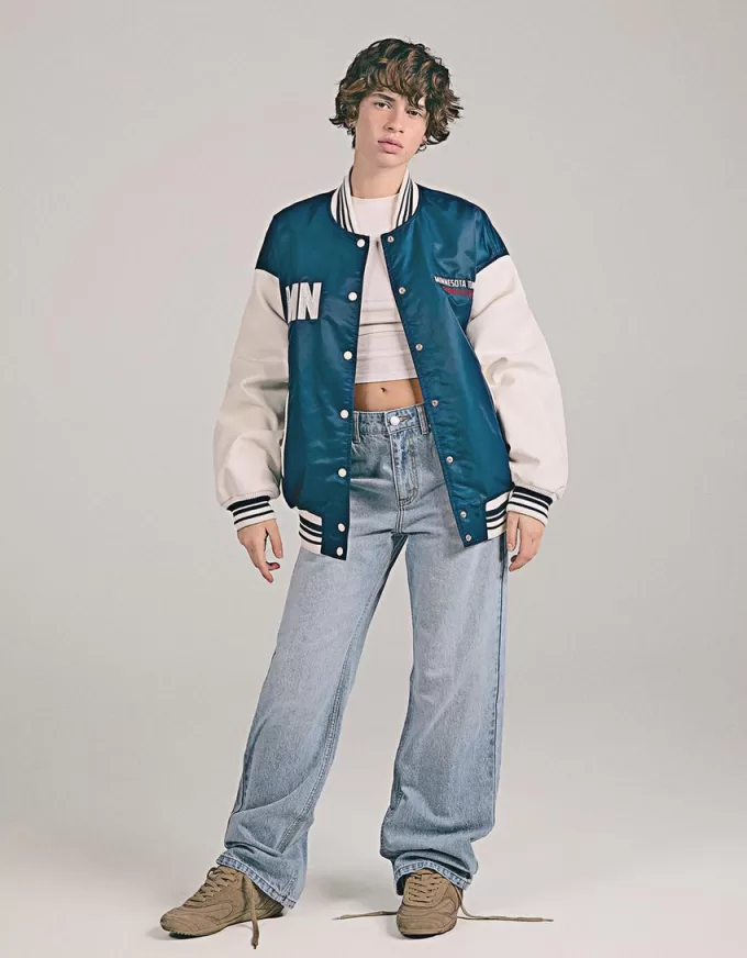 Varsity jacket with contrasting sleeves Varsity jacket with contrasting sleeves