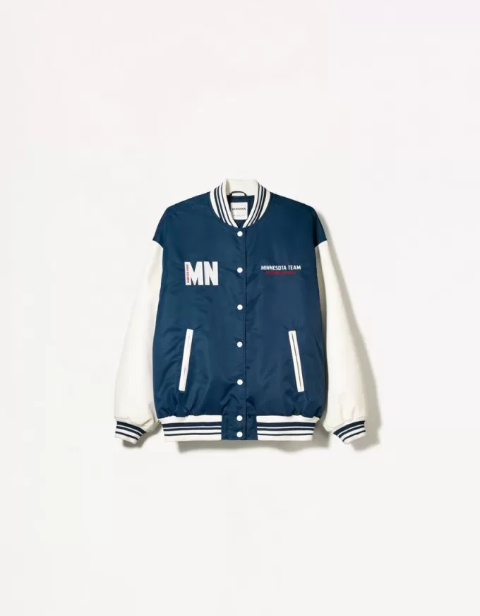 Varsity jacket with contrasting sleeves Varsity jacket with contrasting sleeves